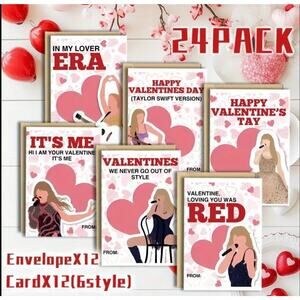 Taylor Swift Valentine’s Day Cards 12 Cards School Valentines Eras